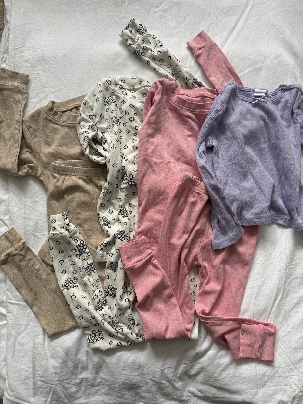 Kids Ribbed Pajama Set - Pink